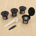 4pcs K Cups for Keurig 2.0 and 1.0 Mini with Coffee Brush and Spoon