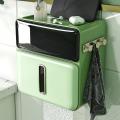 Waterproof Toilet Paper Holder Wall Mounted Toilet Paper Tray Green