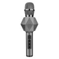 Bluetooth Condenser Karaoke Mic Dazzle Color Handheld Silver Gray