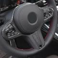 For Bmw- 5 Series G30 Carbon Fiber Steering Wheel Panel Cover,2pcs