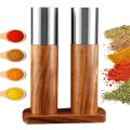 Salt and Pepper Grinders Set Wooden - Kitchen Spice Mill,3