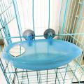 Bird Bath with Mirror Toy for Small Parrot Bathing Tub Food Feeder