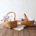 Storage Basket Wooden Storage Basket with Handle Storage Container