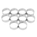 10 Pack 5cm Stainless Steel Tart Ring, Heat-resistant Perforated Cake