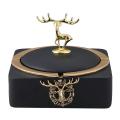 Resin Elk Ashtray with Lid Outdoor for Smokers Home Office Patio E