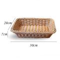 Light Brown Hand-woven Food Fruit Imitation Rattan Basket 30x20x7cm