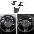 3pcs Car Carbon Fiber Steering Wheel Panel Cover Trim Decoration A