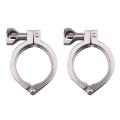 2pcs Tri-clamp Steel with Wing Nut with 1 Pc Silicone Gasket
