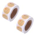 2x 1 Inch Homemade with Love Sticker with Lines 500 Labels Per Roll