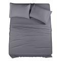 Full Bed Sheets Set - 4 Piece Bedding - Brushed Microfiber (gray)