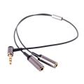 Cables 1 In 2 Out 3.5mm Elbow Male to Female Headphone Audio Cable