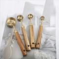 Measuring Spoons Set Wood Handle Stainless Steel Measuring Scoop 1