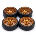 4pcs Metal Wheel Rim Hard Plastic Drift Tire Tyres,1