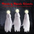 White Witches Halloween Yard Decoration Holding Hands Ghosts Set Of 1