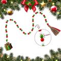 Wooden Bead Wreath with Tassels,2 Pcs Garland for Christmas Tree