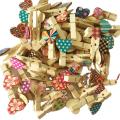 100pcs Colored Clothespins Wooden for Photos Pictures Crafts Decor