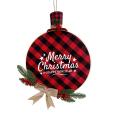 Buffalo Plaid Wreath Christmas Hanging Ornaments for Home Decoration