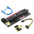 1 Pcs Pcie Riser Extension Card with 3.3v Digital Led for Btc Mining