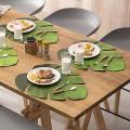 4pcs Banana Leaf Coaster Table Mat Pot Mat Kitchen Dark Green