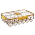 24 Grids Egg Storage Box Transparent Egg Container Yellow