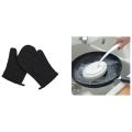1 Pair Craft Cotton Oven Glove Pot Holder Cooking Mitts Black