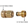 Garden Hose Connect Solid Brass Quick Connector 3/4 Inch Ght (3 Sets)