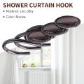 12pcs Metal Shower Curtain Hooks, Oil-rubbed Rustproof for Bathroom