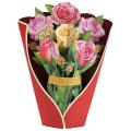 Paper Popup Cards, Rose Flower Bouquet 3d Popup Greeting Cards