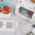 30pcs Cup Cake Box,transparent Window + Inner Support, Marble