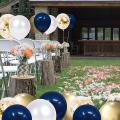 Navy Blue and Gold Confetti Balloons, Birthday Balloons for Party