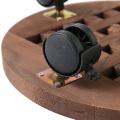 2x 25cm Wood Flower Pot Removable Tray Plant Holder Base with Wheels