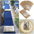 100pc Burlap Lace Cutlery Pouch Tableware Knife Fork Holder Bag