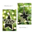 Wooden Double Star Craft Decoration Hanging Tag Ornaments Party