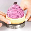 8pcs Cake Mousse Ring Round Double Rolled Tart Ring Metal Mold 6cm