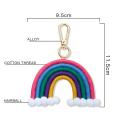 Macrame Rainbow Keyring, Handwoven Keychain, for Car Handbag Purse, A