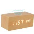 Wooden Alarm Clock,with Brightness Adjustable, Usb/battery Powered B