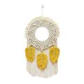 Macrame Feather Wall Hanging Boho Woven Tapestry - Beige&yellow