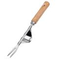 Wood Handle Stainless Steel Garden Weeder Removal Cutter Tools