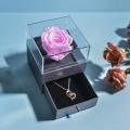 Natural Eternal Rose Jewelry Box Necklace Preserved Flowers 3