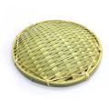 Bamboo Round Fruit Plate Handmade Storage Tray Hand Knitting 26cm