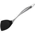 Non-stick Silicone Cooking Spatula Stainless Steel Handle Black