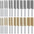 Hole Brush Bronze Set Steel Wire Hole Brush Set, for Electric Drill