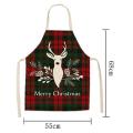 Linen Merry Christmas Apron for Home Kitchen Antifouling Apron F