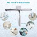 Shower Squeegee,stainless Steel Squeegee with Self Adhesive Hook