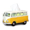 Retro Car Tissue Holder Wrought Iron Creative Bus Tissue Box(yellow)