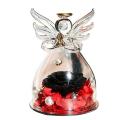 Valentine Gift Rose Flowers In Glass Ornaments Mother Present Black