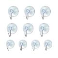 10 Transparent Suction Cup Suction Cup Hook Clothes Jacket Metal Hook