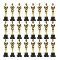 24 Pack Plastic Gold Star Award Trophies Statuette for Game Prize