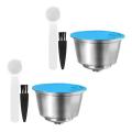 2x Reusable Capsula,stainless Steel Coffee Filter (with Spoon&brush)