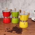 Aluminum Italian Coffee Machine Filter Stove Pot 3 Cups(yellow)
